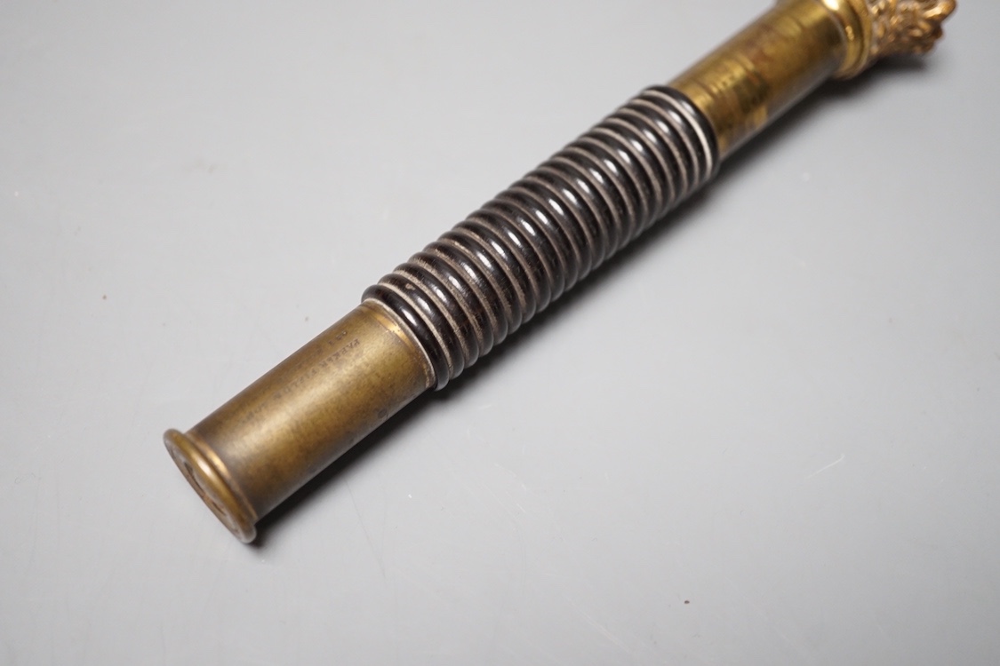 A Victorian Special Constable tipstaff with note to interior. 18cm